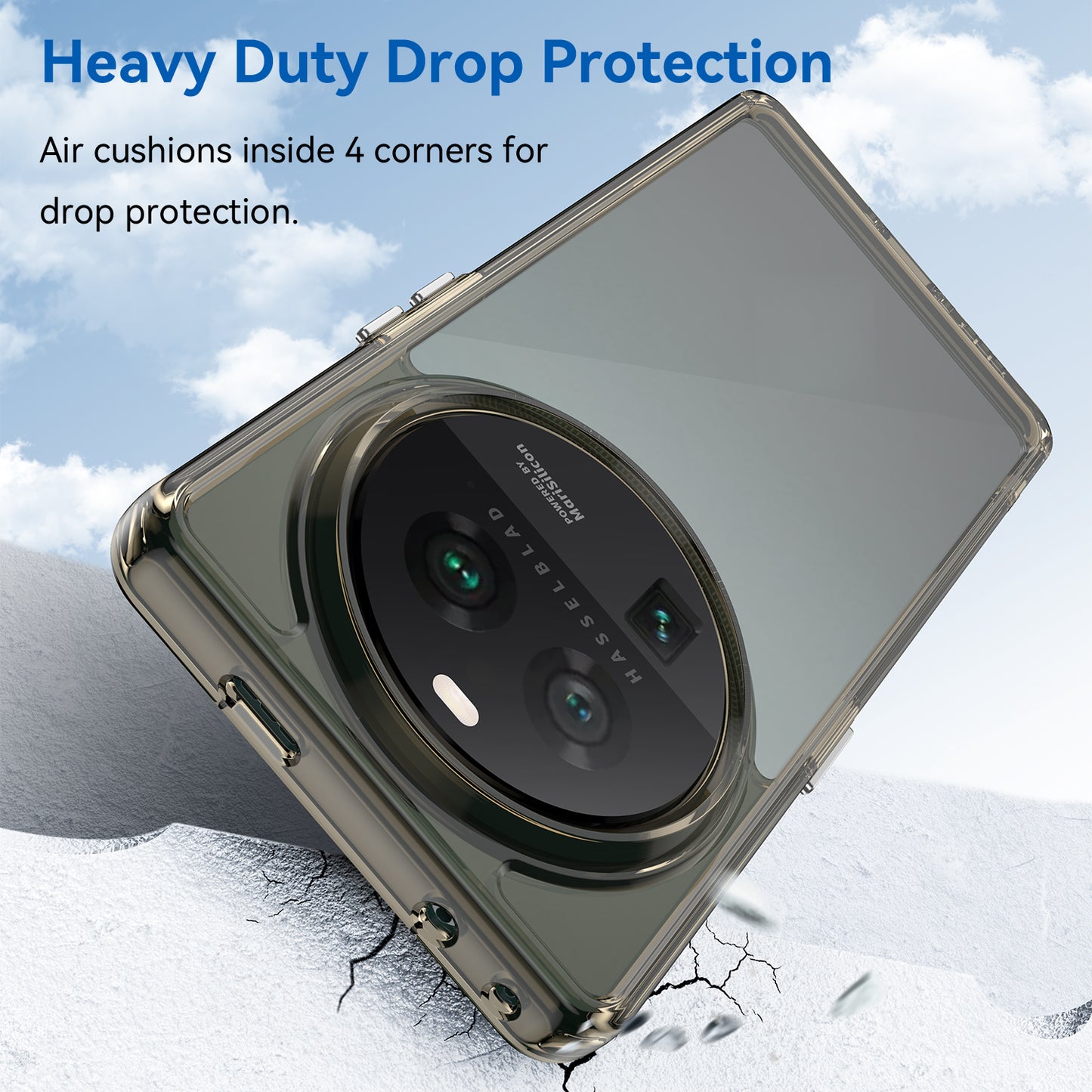 Cell Phone Cover for Oppo Find X6 Pro , Dustproof TPU+Acrylic Phone Case Protective Shell