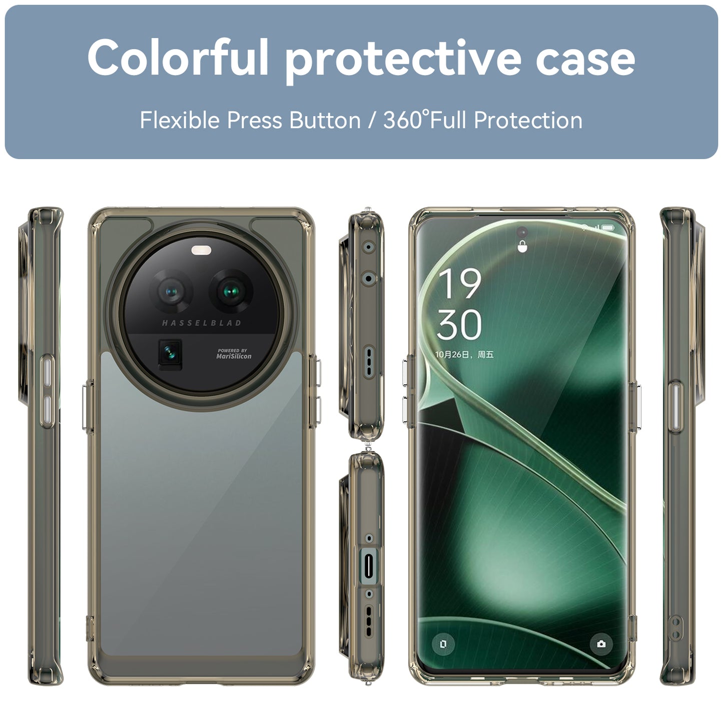Cell Phone Cover for Oppo Find X6 Pro , Dustproof TPU+Acrylic Phone Case Protective Shell