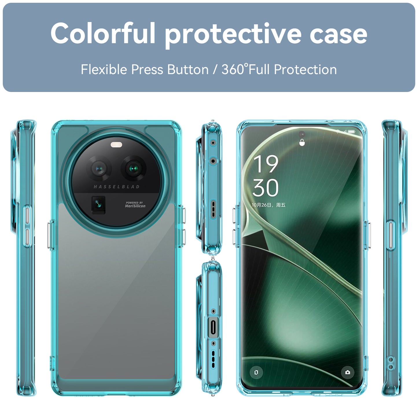 Cell Phone Cover for Oppo Find X6 Pro , Dustproof TPU+Acrylic Phone Case Protective Shell