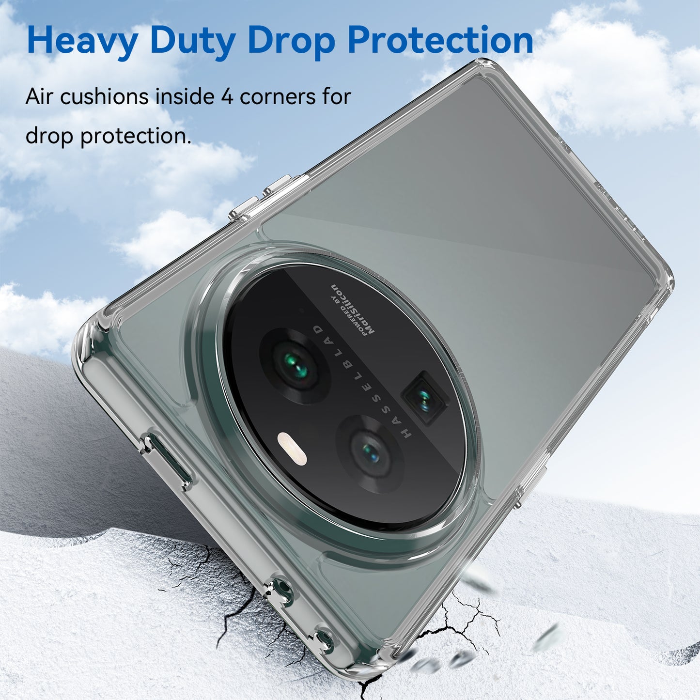 Cell Phone Cover for Oppo Find X6 Pro , Dustproof TPU+Acrylic Phone Case Protective Shell