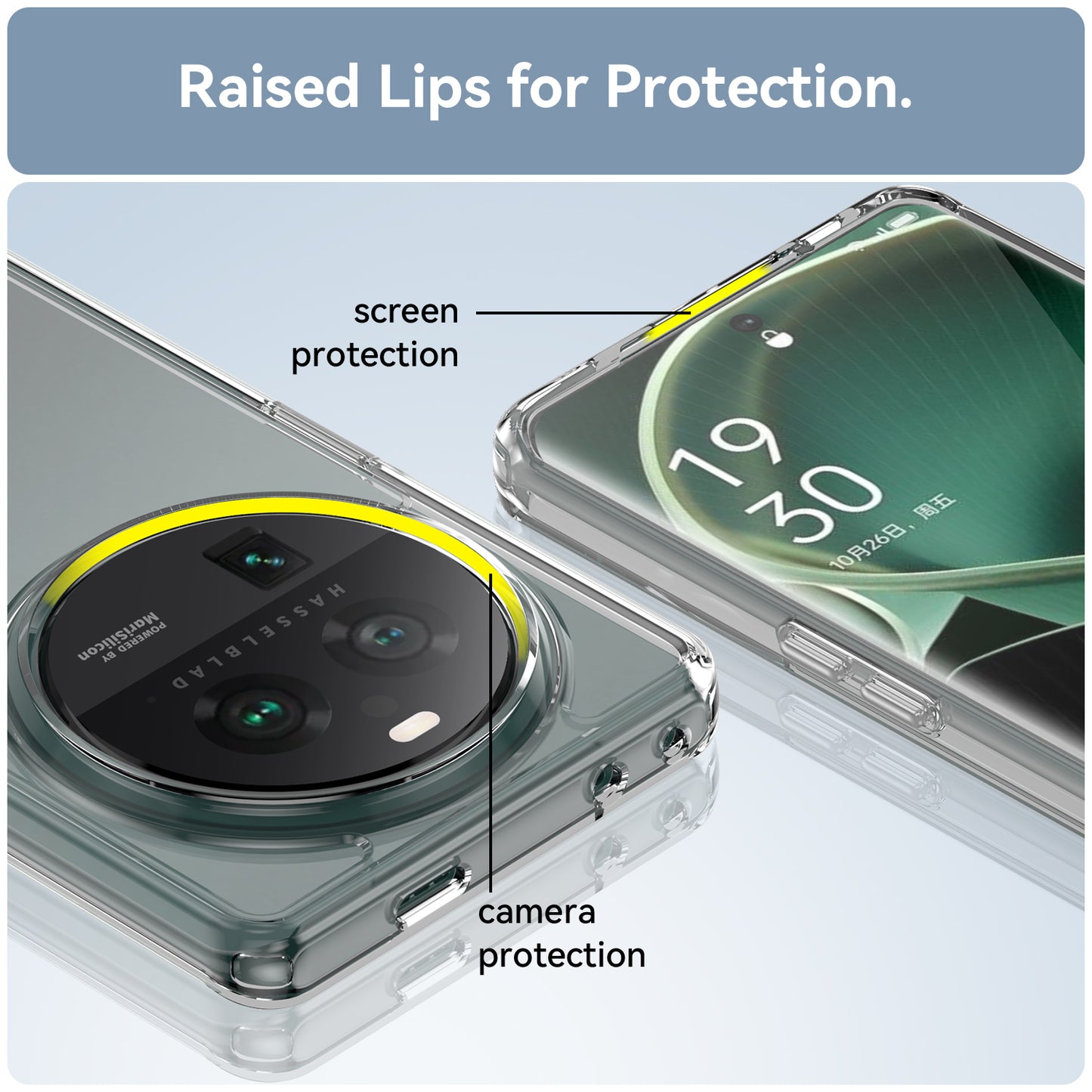 Cell Phone Cover for Oppo Find X6 Pro , Dustproof TPU+Acrylic Phone Case Protective Shell