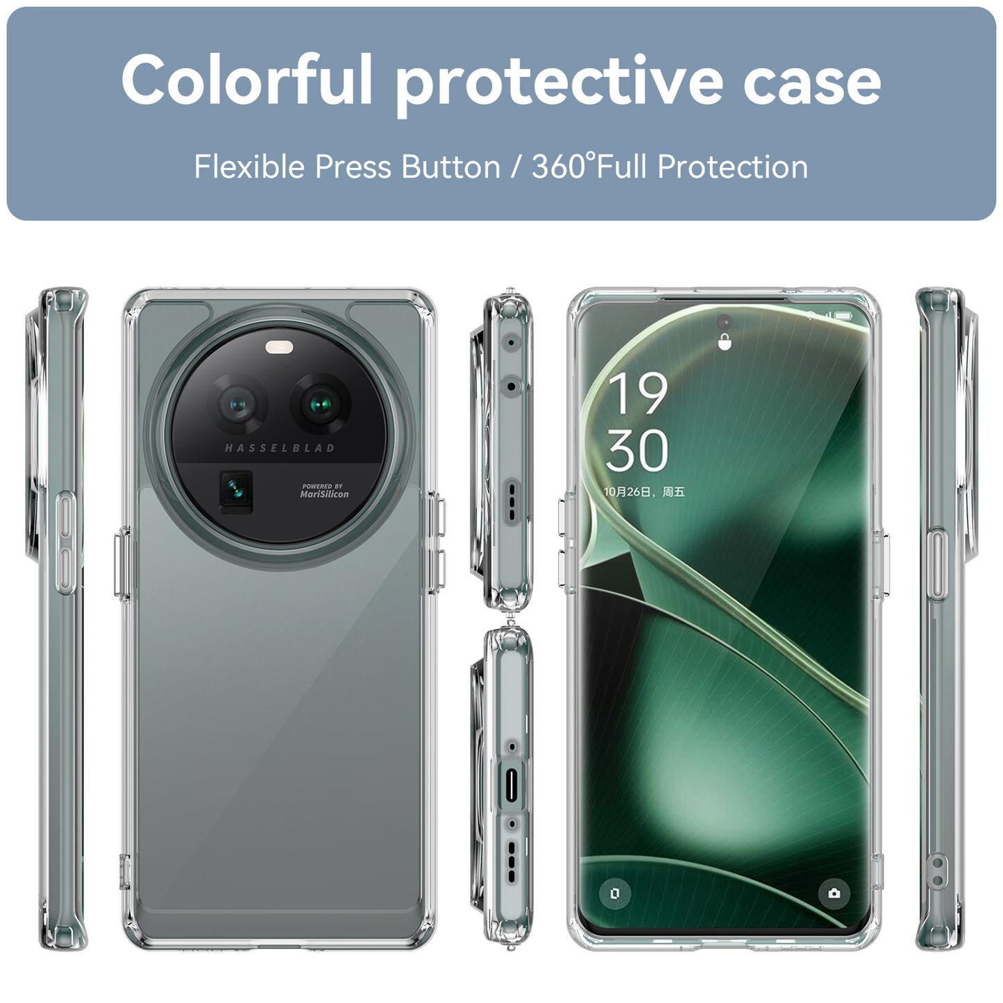 Cell Phone Cover for Oppo Find X6 Pro , Dustproof TPU+Acrylic Phone Case Protective Shell