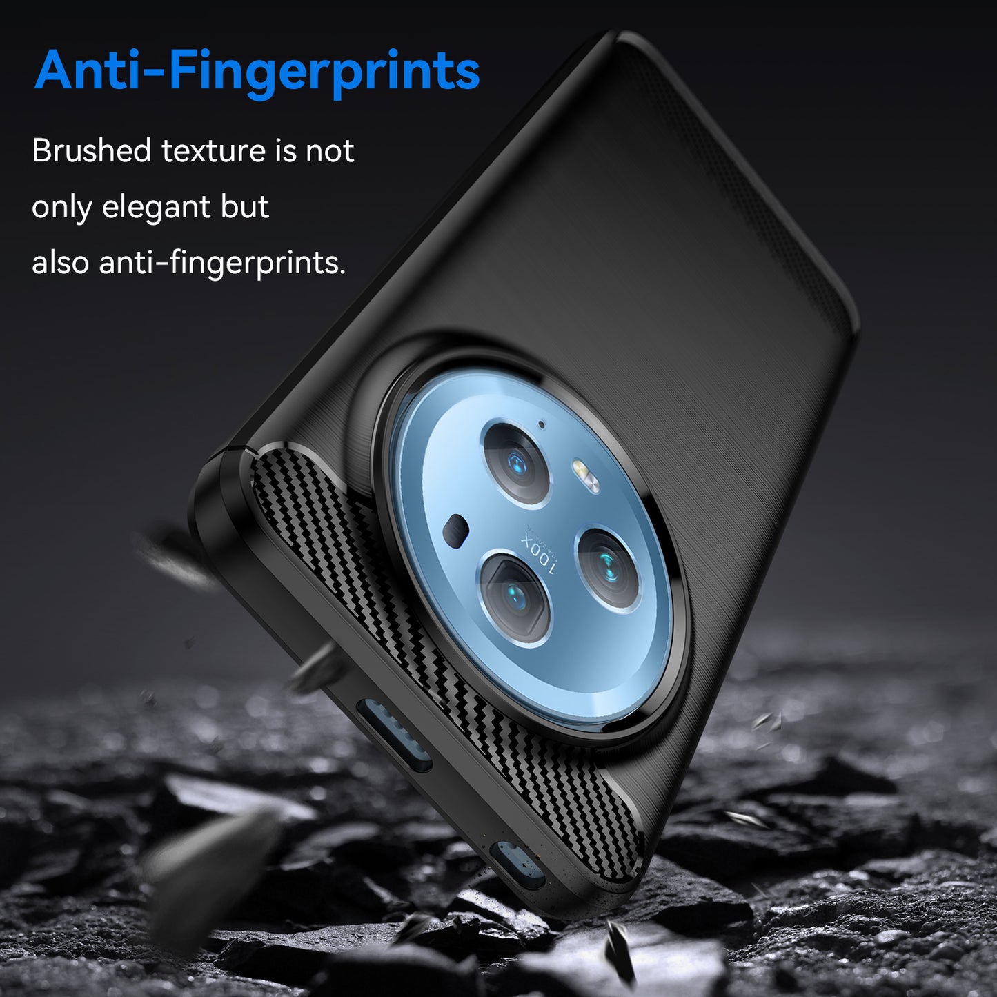 Flexible TPU Phone Case for Honor Magic5 Pro , Brushed Carbon Fiber Texture Dustproof Phone Cover