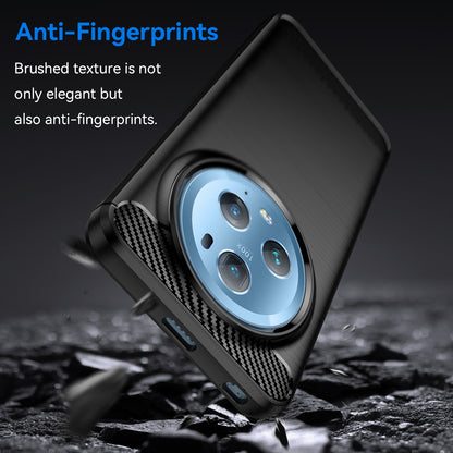 Flexible TPU Phone Case for Honor Magic5 Pro , Brushed Carbon Fiber Texture Dustproof Phone Cover