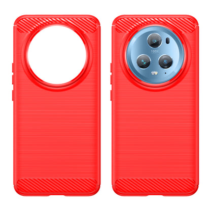 Flexible TPU Phone Case for Honor Magic5 Pro , Brushed Carbon Fiber Texture Dustproof Phone Cover