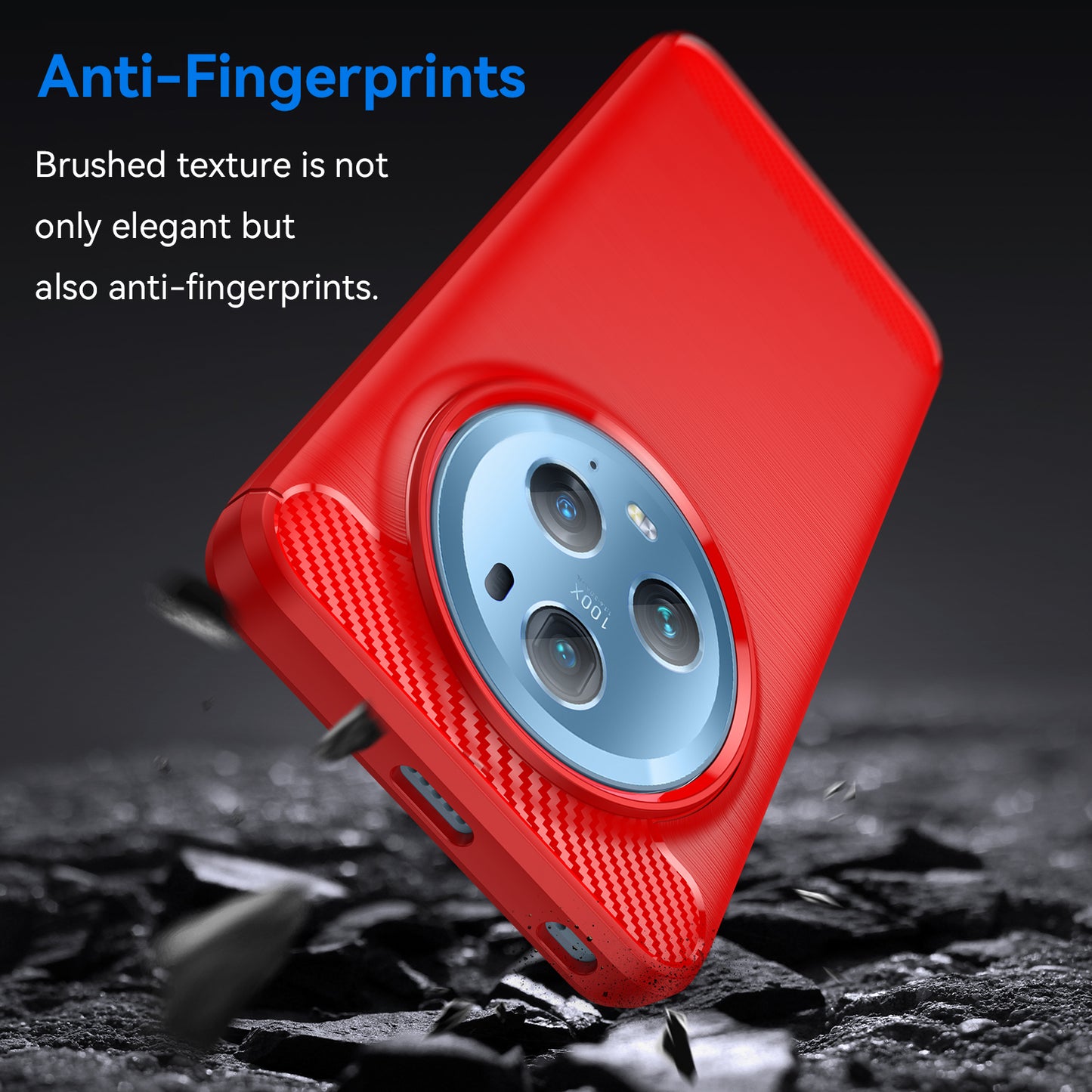 Flexible TPU Phone Case for Honor Magic5 Pro , Brushed Carbon Fiber Texture Dustproof Phone Cover