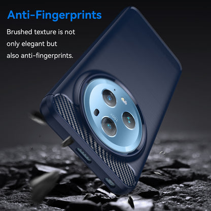 Flexible TPU Phone Case for Honor Magic5 Pro , Brushed Carbon Fiber Texture Dustproof Phone Cover