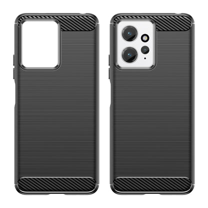 For Xiaomi Redmi Note 12 4G TPU Phone Cover Brushed Carbon Fiber Texture Drop Protection Phone Case