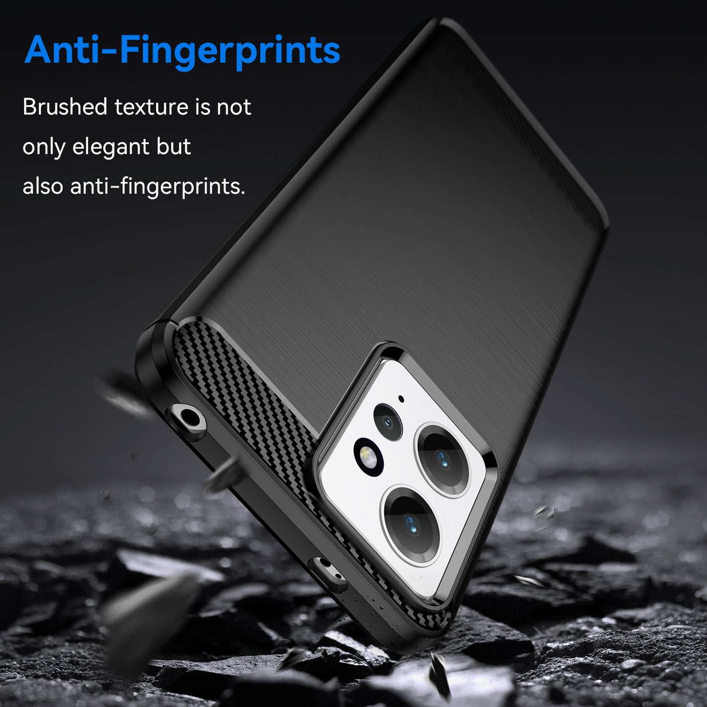 For Xiaomi Redmi Note 12 4G TPU Phone Cover Brushed Carbon Fiber Texture Drop Protection Phone Case