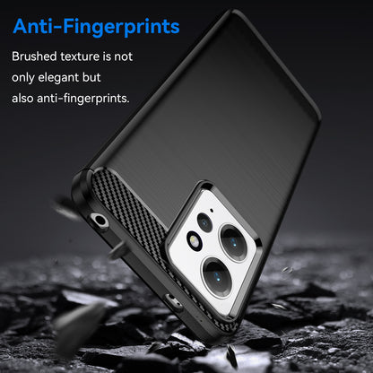 For Xiaomi Redmi Note 12 4G TPU Phone Cover Brushed Carbon Fiber Texture Drop Protection Phone Case