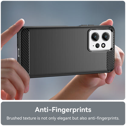 For Xiaomi Redmi Note 12 4G TPU Phone Cover Brushed Carbon Fiber Texture Drop Protection Phone Case