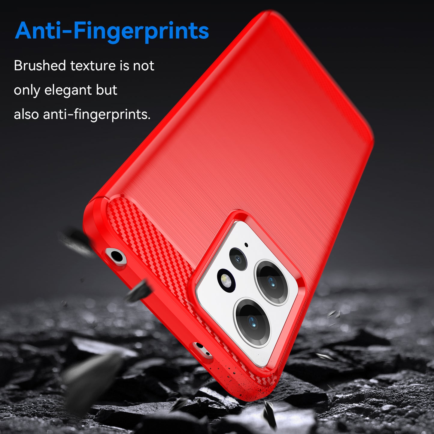 For Xiaomi Redmi Note 12 4G TPU Phone Cover Brushed Carbon Fiber Texture Drop Protection Phone Case