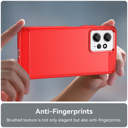 For Xiaomi Redmi Note 12 4G TPU Phone Cover Brushed Carbon Fiber Texture Drop Protection Phone Case