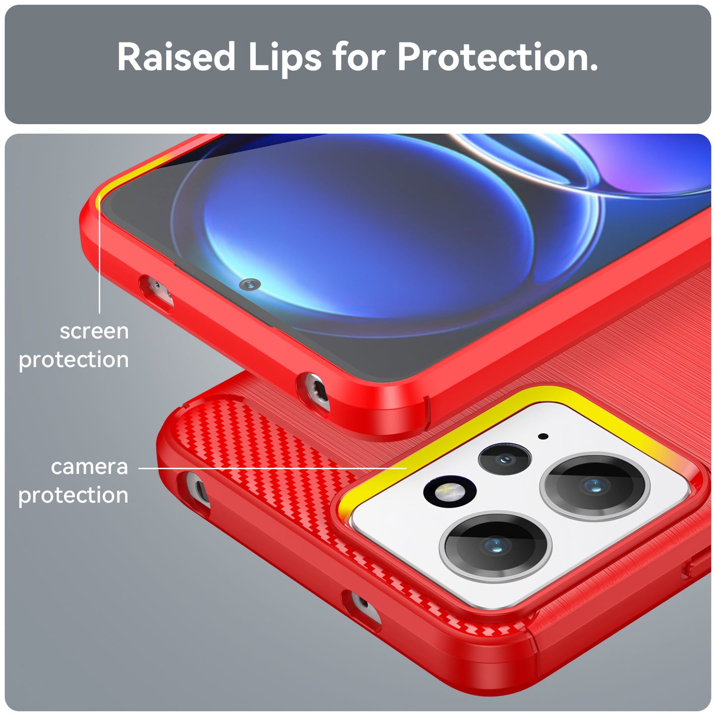 For Xiaomi Redmi Note 12 4G TPU Phone Cover Brushed Carbon Fiber Texture Drop Protection Phone Case