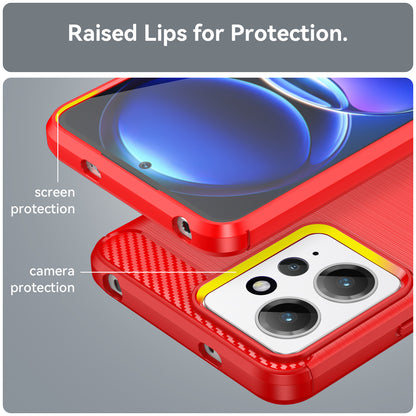 For Xiaomi Redmi Note 12 4G TPU Phone Cover Brushed Carbon Fiber Texture Drop Protection Phone Case