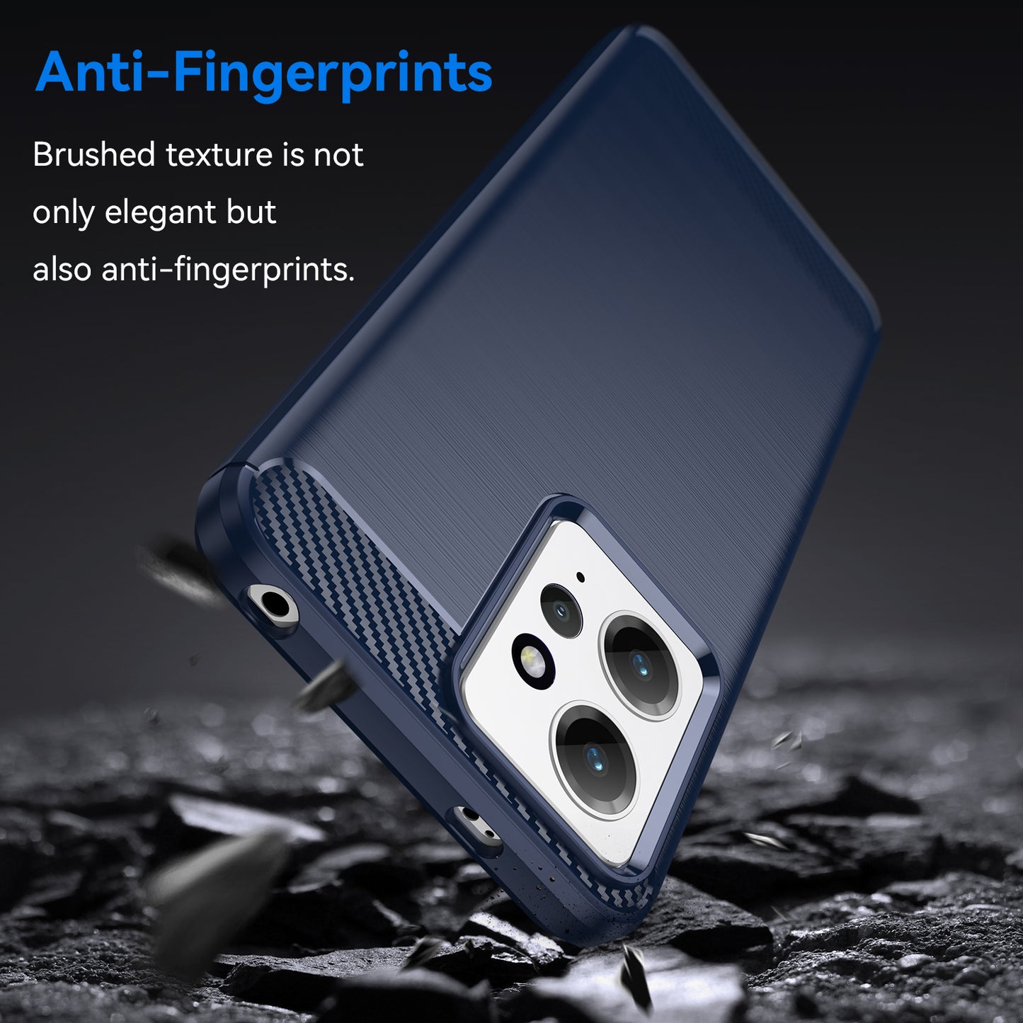 For Xiaomi Redmi Note 12 4G TPU Phone Cover Brushed Carbon Fiber Texture Drop Protection Phone Case