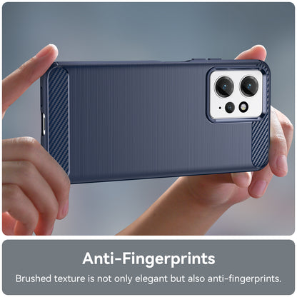 For Xiaomi Redmi Note 12 4G TPU Phone Cover Brushed Carbon Fiber Texture Drop Protection Phone Case