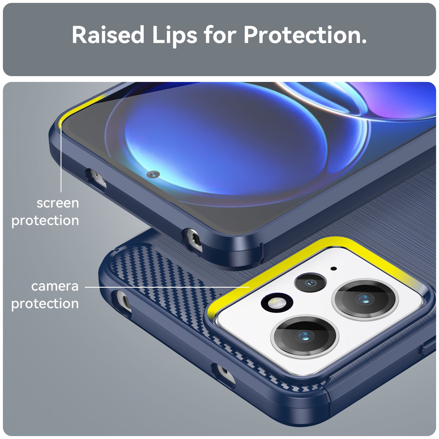 For Xiaomi Redmi Note 12 4G TPU Phone Cover Brushed Carbon Fiber Texture Drop Protection Phone Case