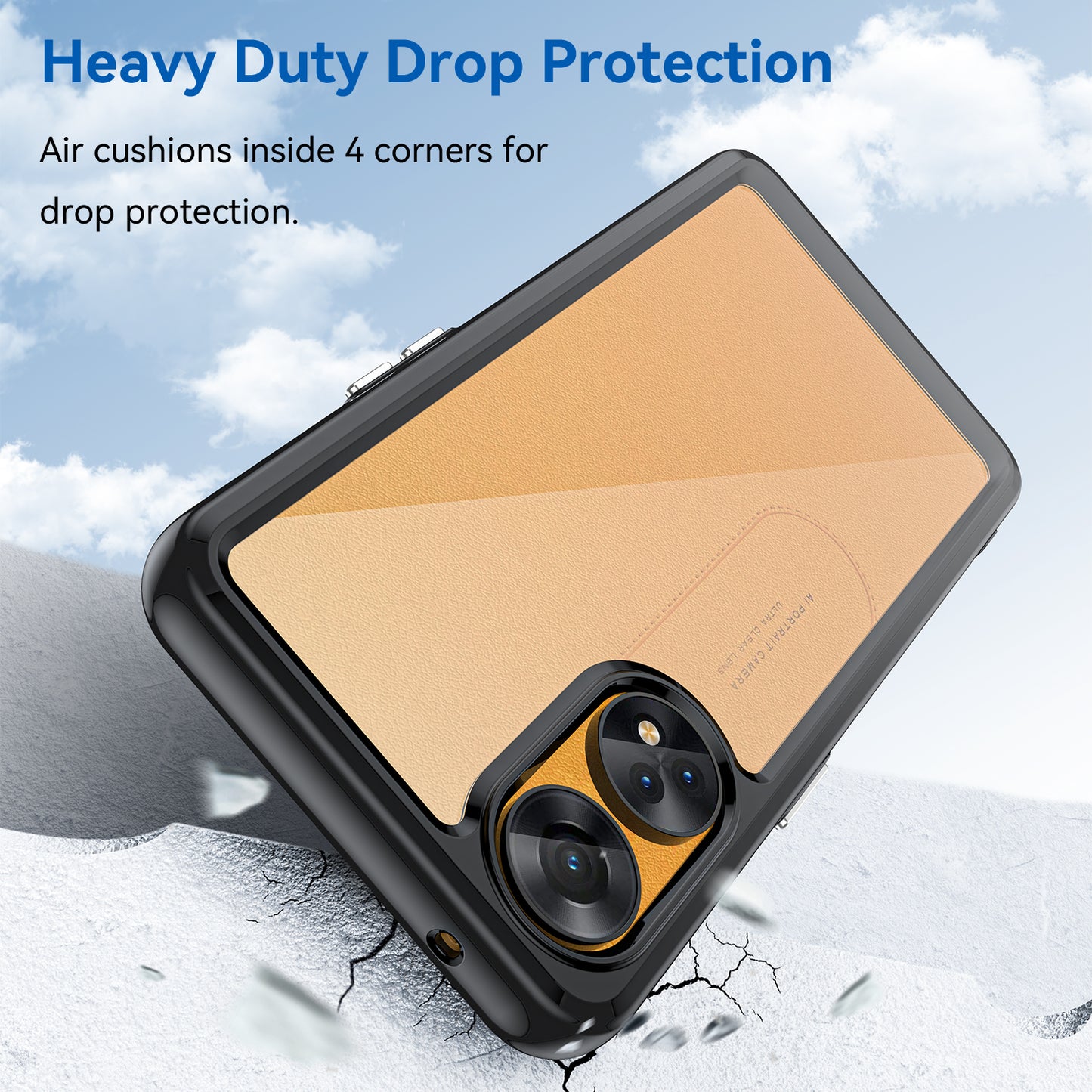 Slim-Fit Phone Cover for Oppo Reno8 T 4G , Phone Protector Anti-Dust TPU+Acrylic Cover