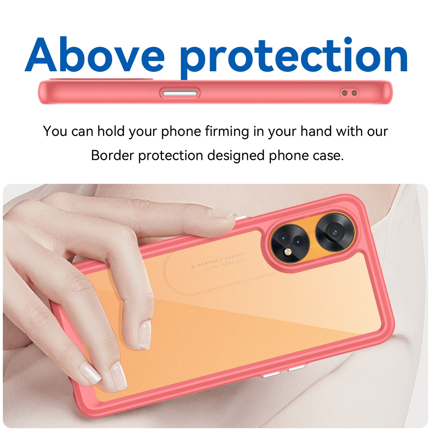 Slim-Fit Phone Cover for Oppo Reno8 T 4G , Phone Protector Anti-Dust TPU+Acrylic Cover