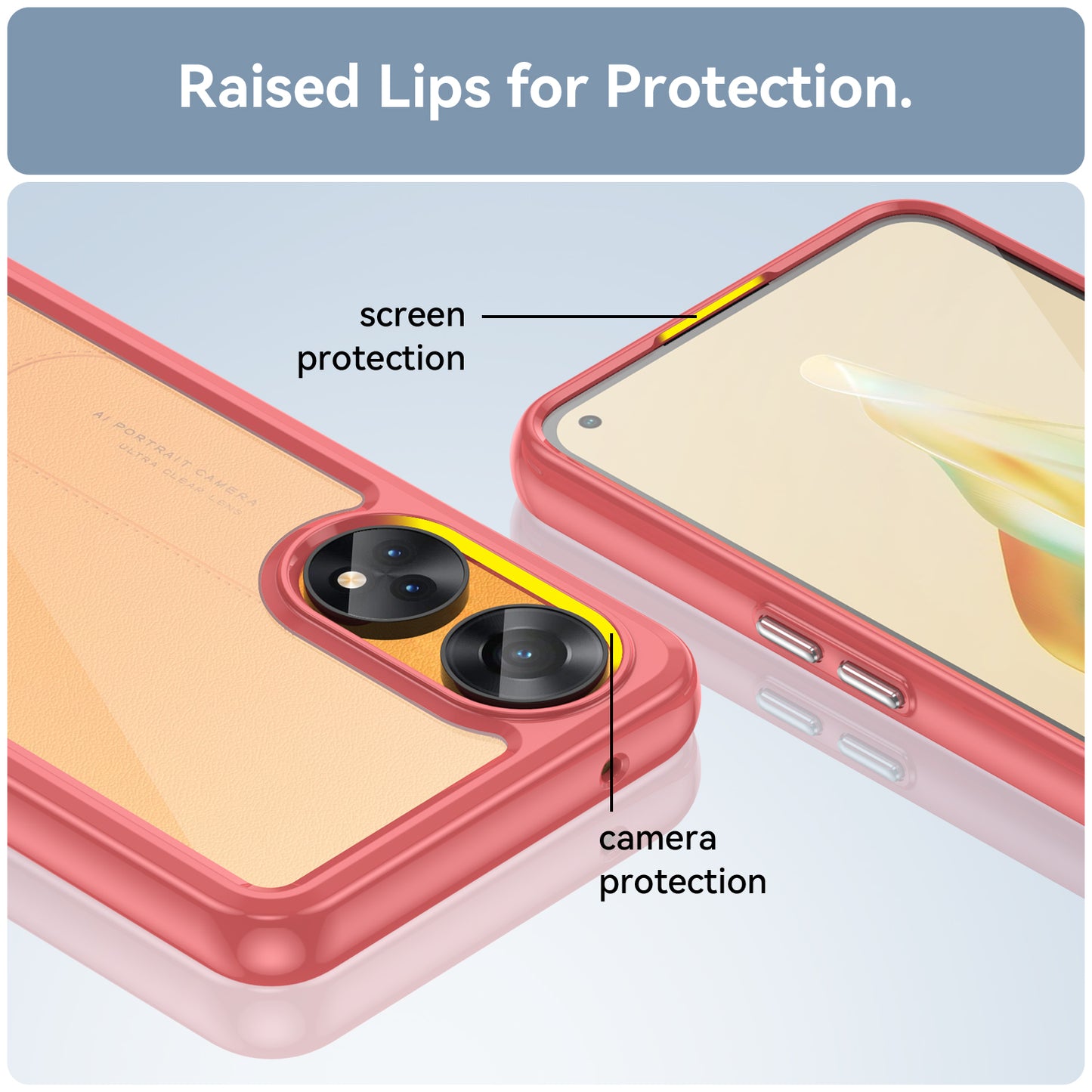 Slim-Fit Phone Cover for Oppo Reno8 T 4G , Phone Protector Anti-Dust TPU+Acrylic Cover