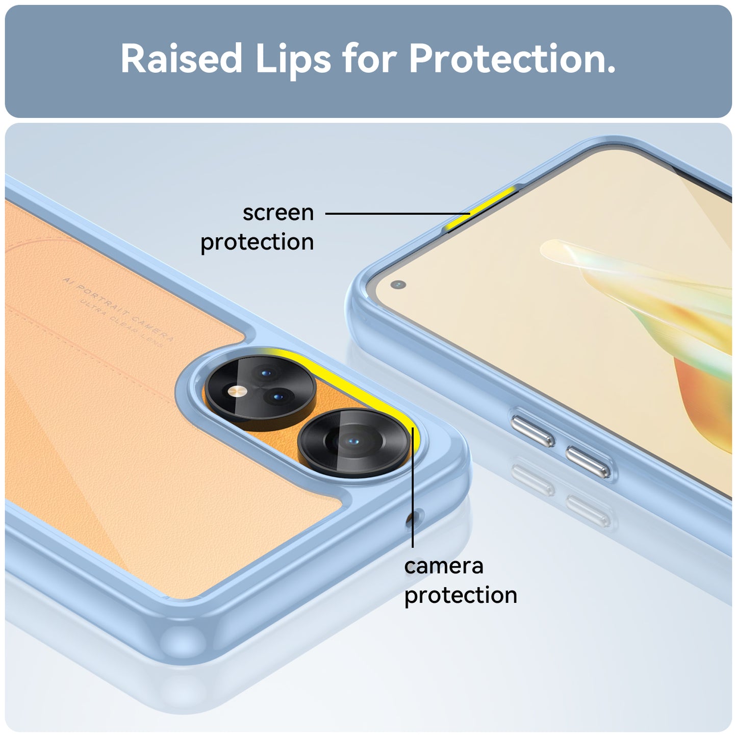 Slim-Fit Phone Cover for Oppo Reno8 T 4G , Phone Protector Anti-Dust TPU+Acrylic Cover