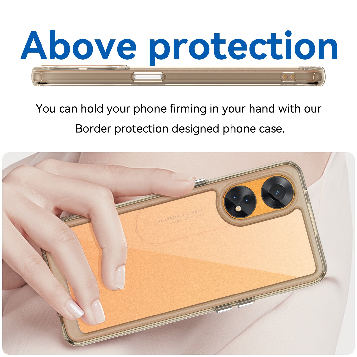 Slim-Fit Phone Cover for Oppo Reno8 T 4G , Phone Protector Anti-Dust TPU+Acrylic Cover
