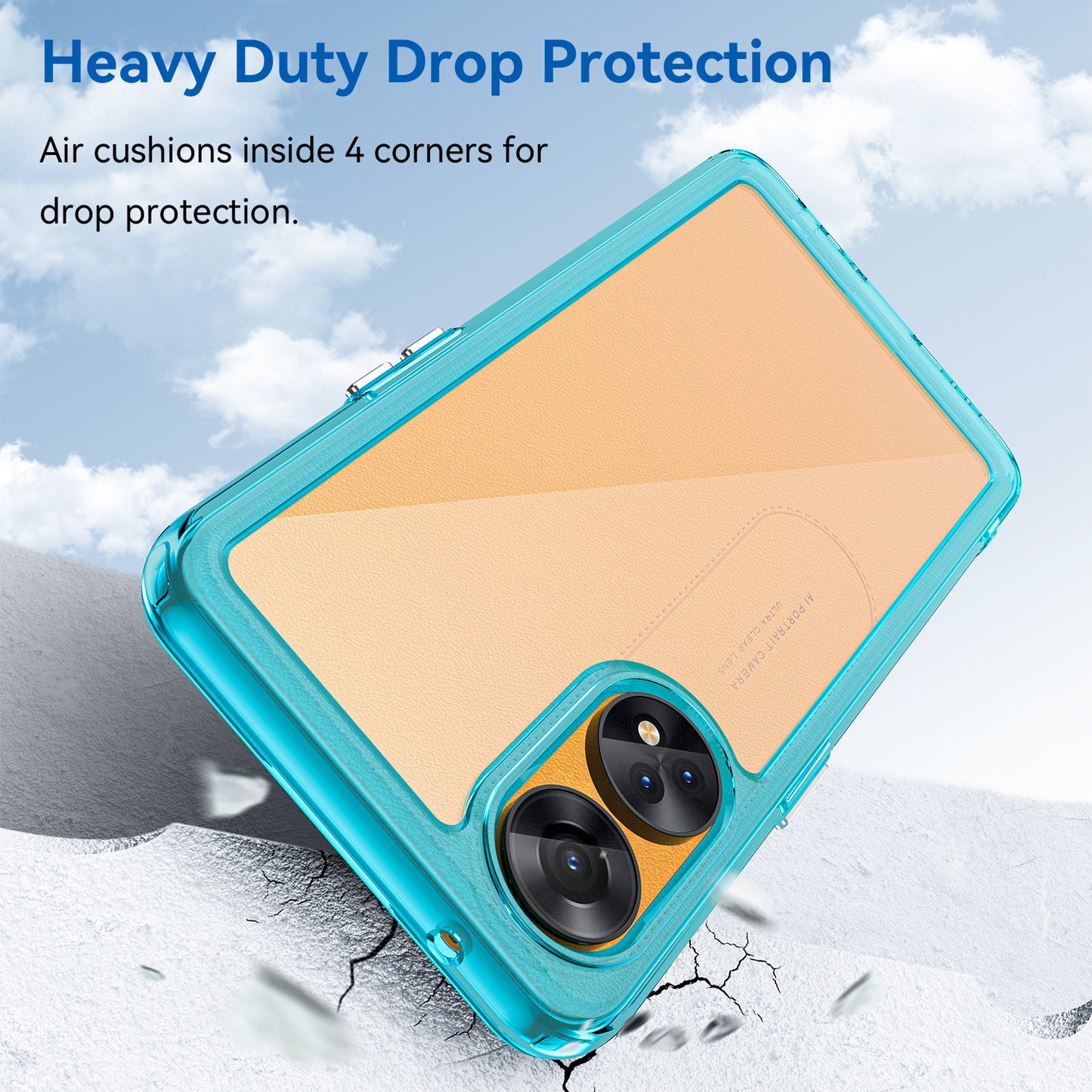 Slim-Fit Phone Cover for Oppo Reno8 T 4G , Phone Protector Anti-Dust TPU+Acrylic Cover