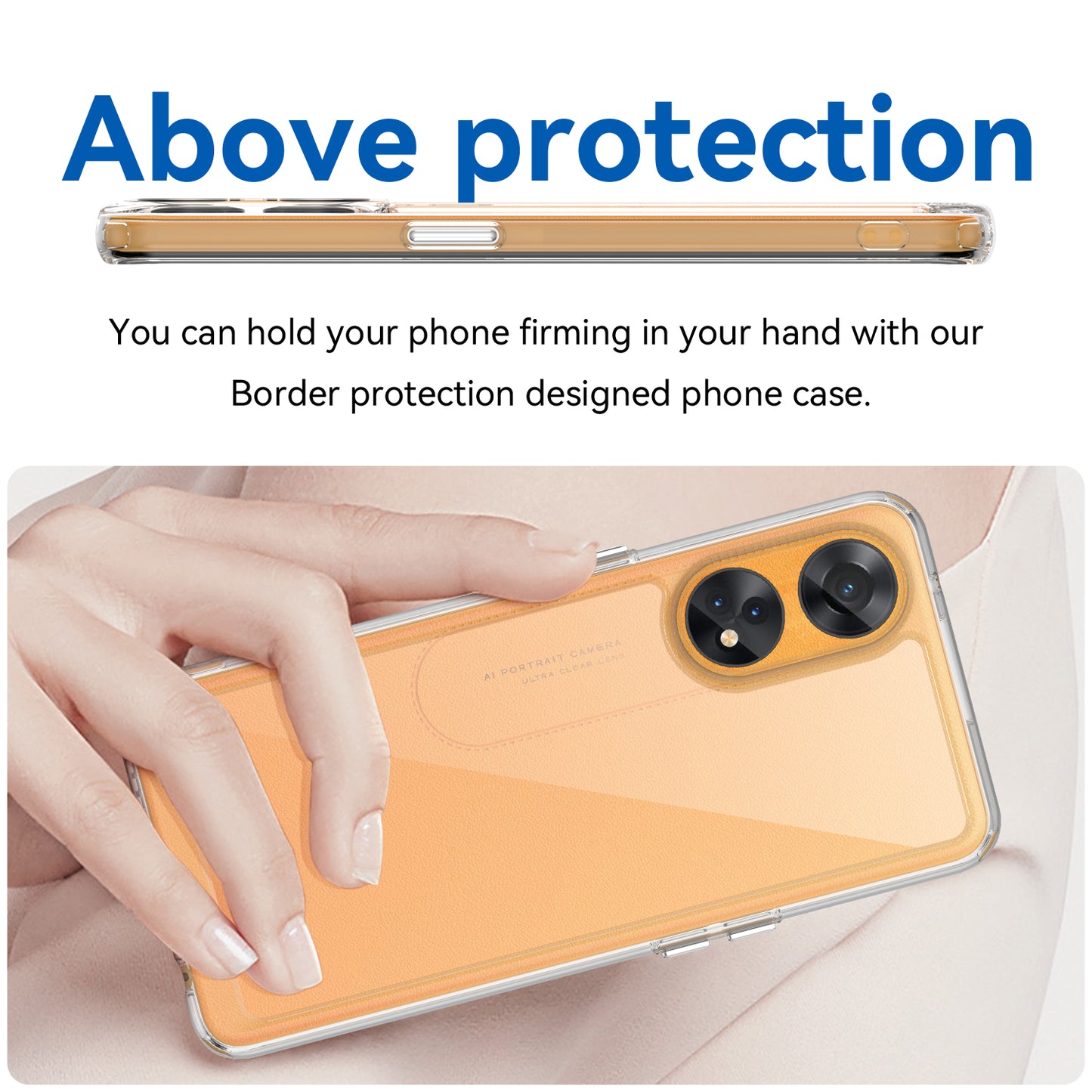Slim-Fit Phone Cover for Oppo Reno8 T 4G , Phone Protector Anti-Dust TPU+Acrylic Cover