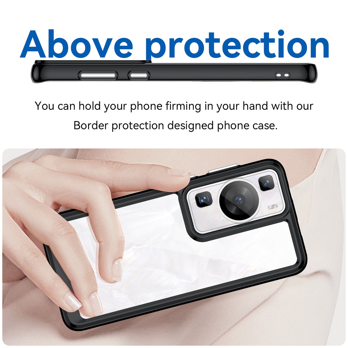 Raised Bezel Phone Case for Huawei P60 / P60 Pro, TPU+Acrylic Phone Shell Drop Protection Cover