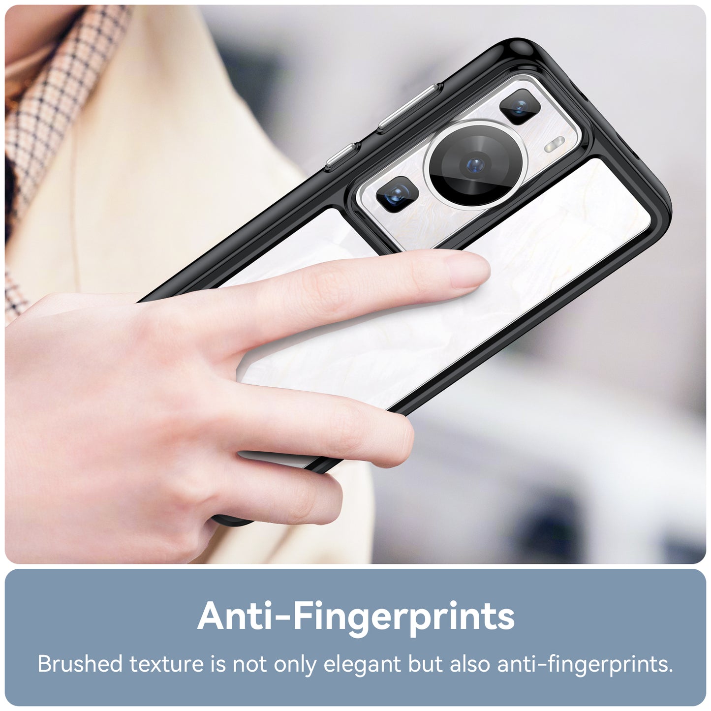 Raised Bezel Phone Case for Huawei P60 / P60 Pro, TPU+Acrylic Phone Shell Drop Protection Cover