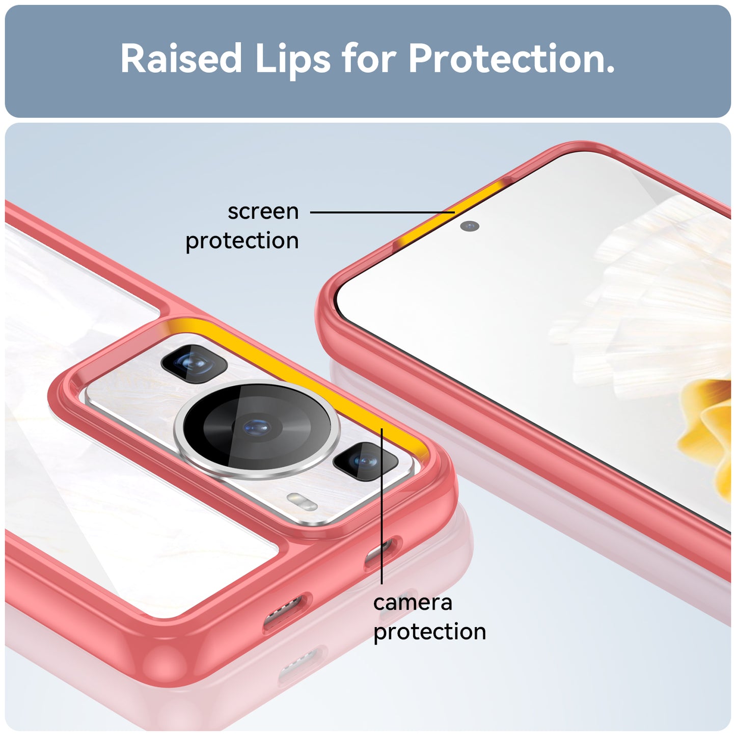 Raised Bezel Phone Case for Huawei P60 / P60 Pro, TPU+Acrylic Phone Shell Drop Protection Cover