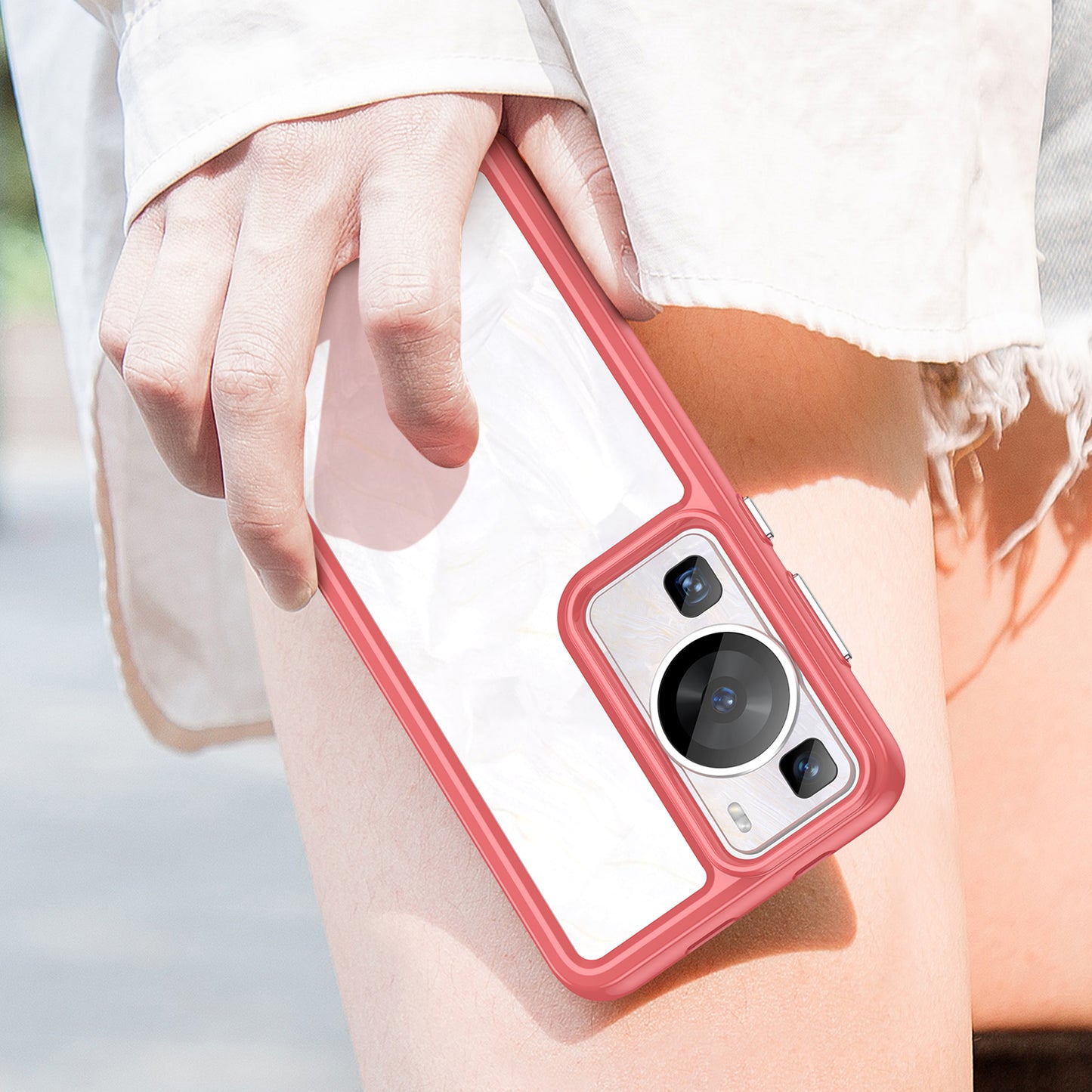 Raised Bezel Phone Case for Huawei P60 / P60 Pro, TPU+Acrylic Phone Shell Drop Protection Cover