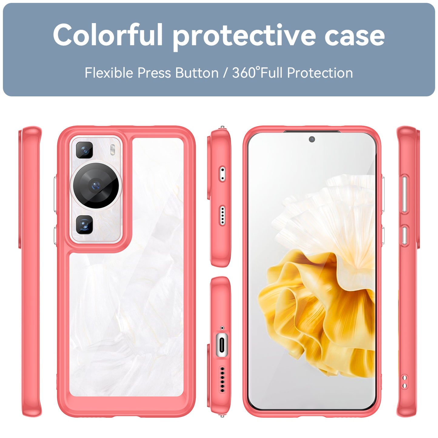 Raised Bezel Phone Case for Huawei P60 / P60 Pro, TPU+Acrylic Phone Shell Drop Protection Cover