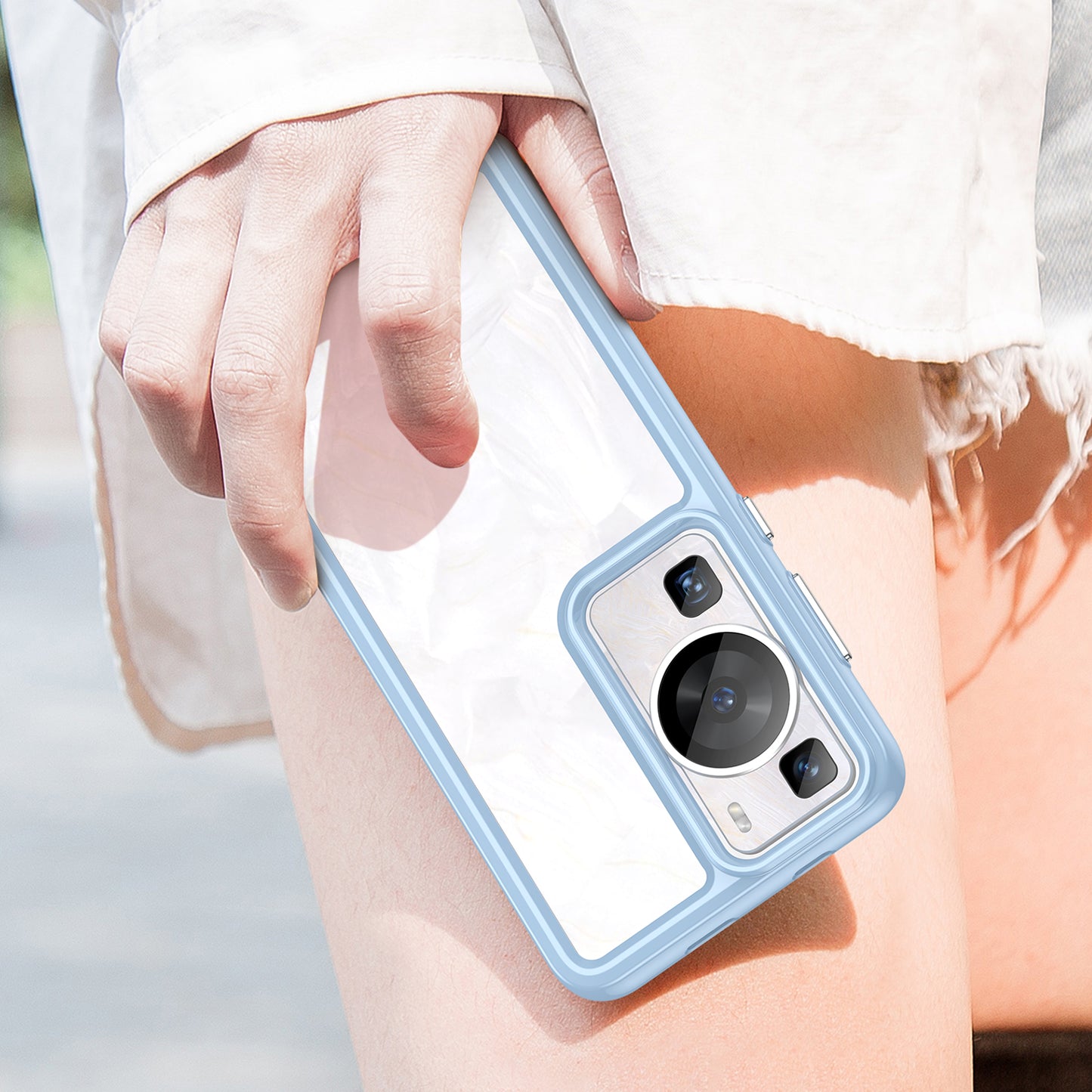 Raised Bezel Phone Case for Huawei P60 / P60 Pro, TPU+Acrylic Phone Shell Drop Protection Cover