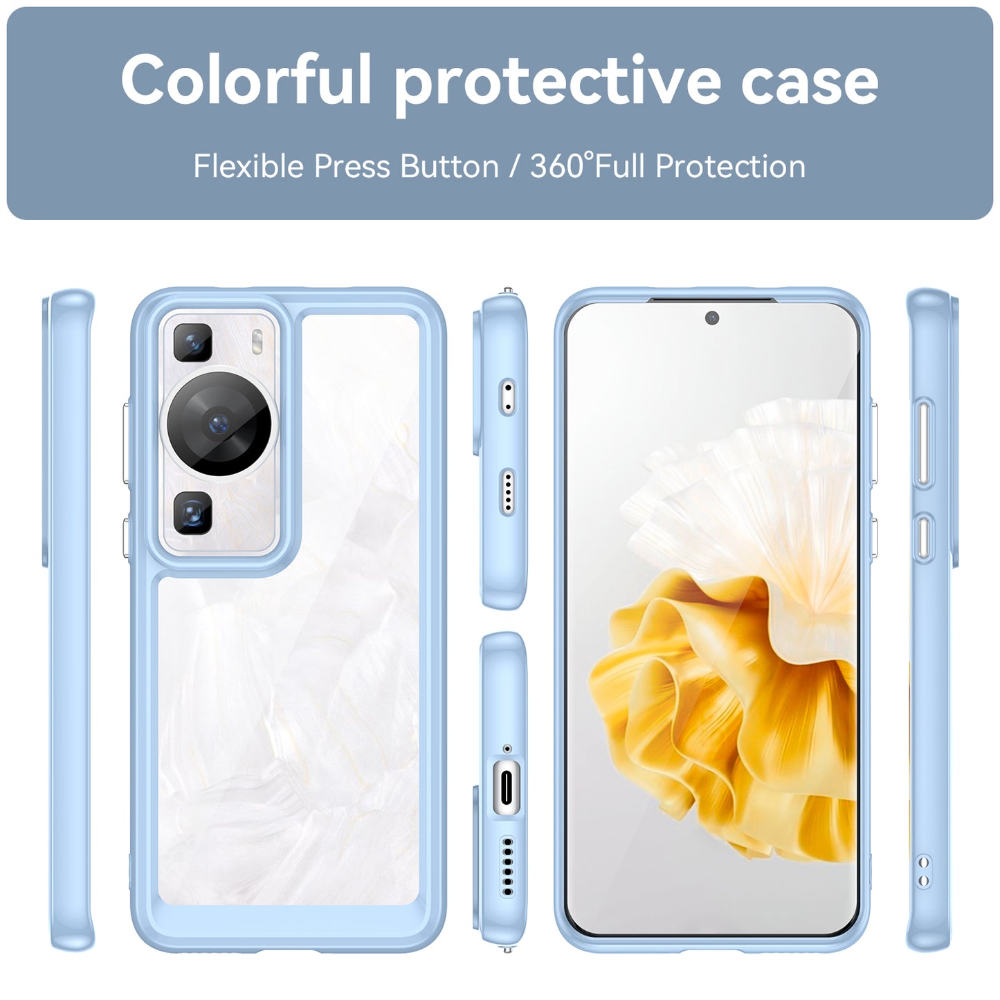 Raised Bezel Phone Case for Huawei P60 / P60 Pro, TPU+Acrylic Phone Shell Drop Protection Cover