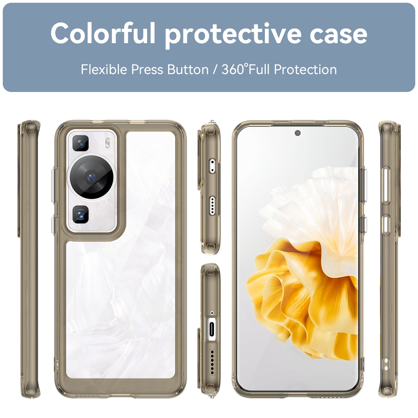 Raised Bezel Phone Case for Huawei P60 / P60 Pro, TPU+Acrylic Phone Shell Drop Protection Cover