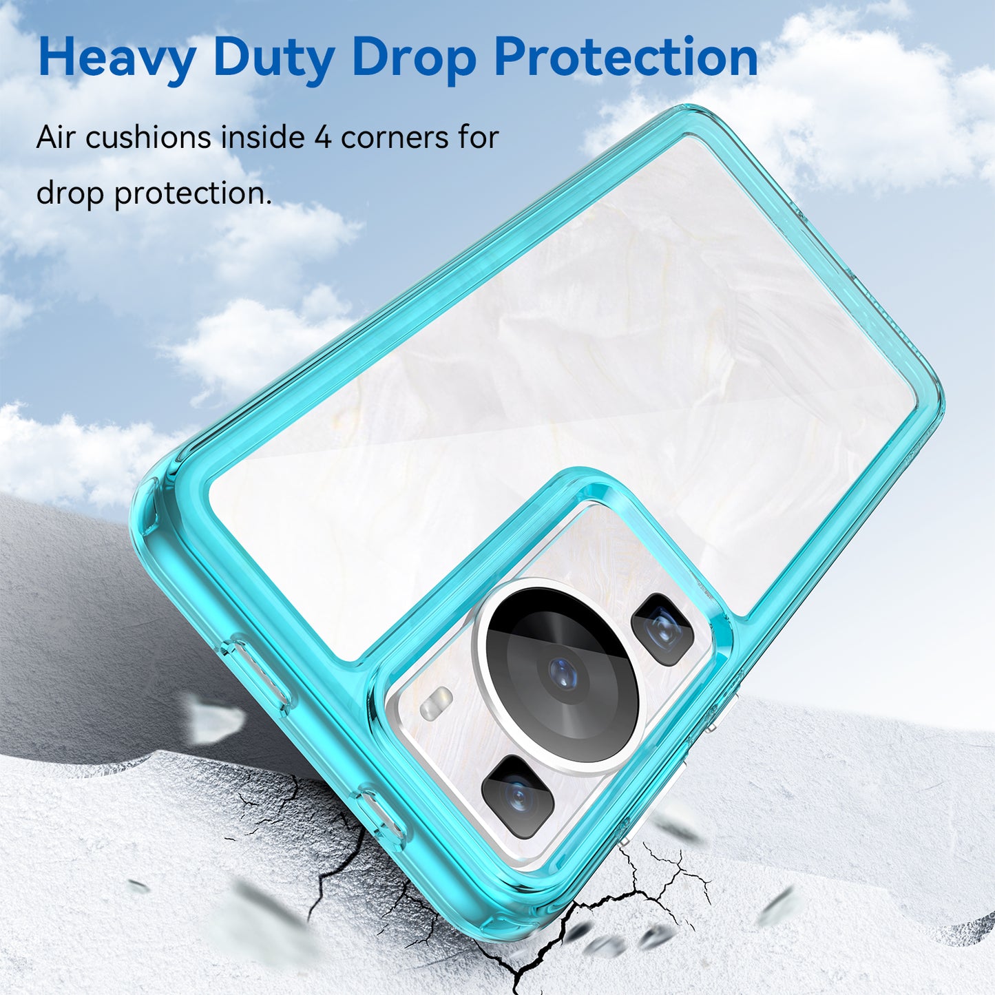 Raised Bezel Phone Case for Huawei P60 / P60 Pro, TPU+Acrylic Phone Shell Drop Protection Cover