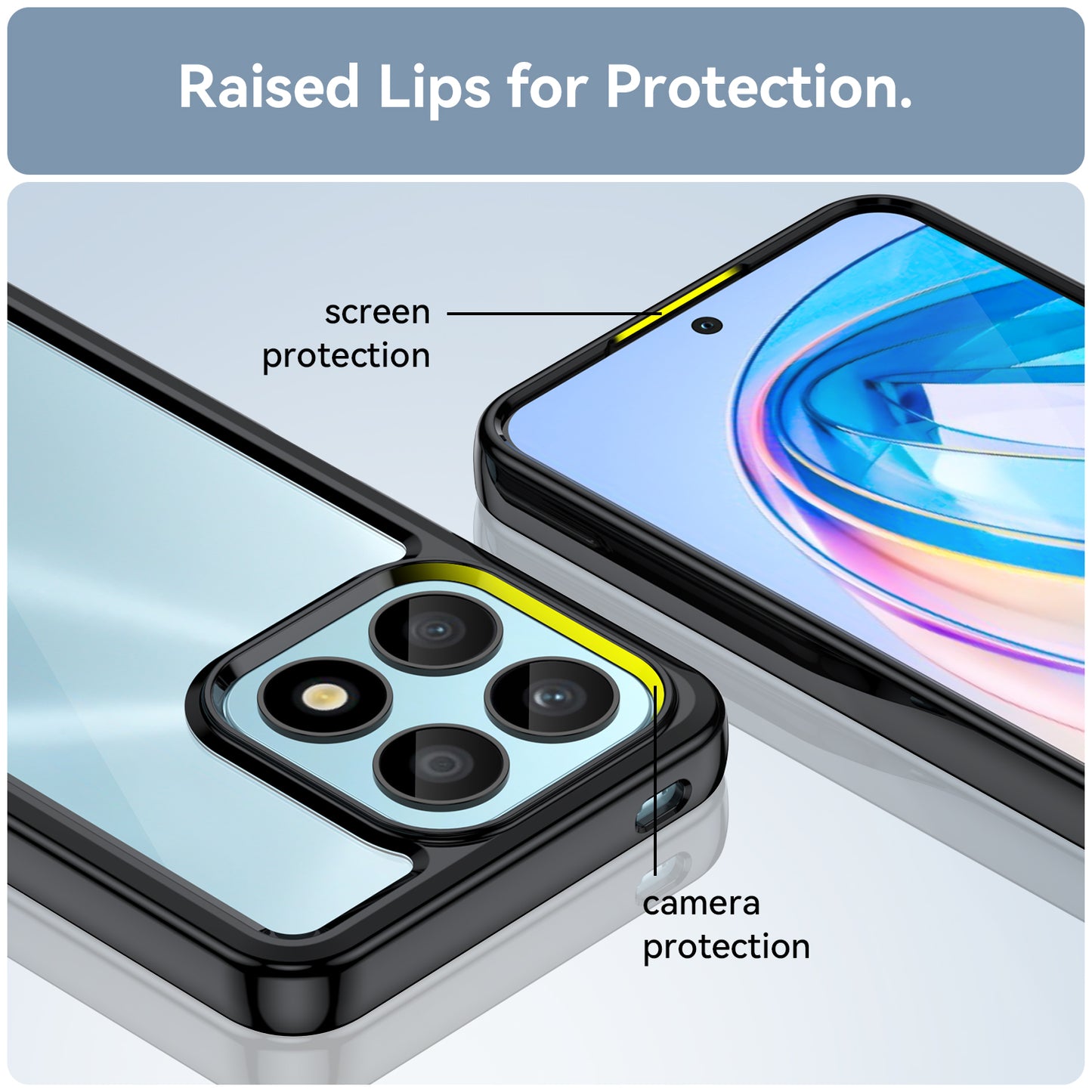 Phone Case for Honor X8a 4G , Acrylic+TPU Cell Phone Shell Protective Cover