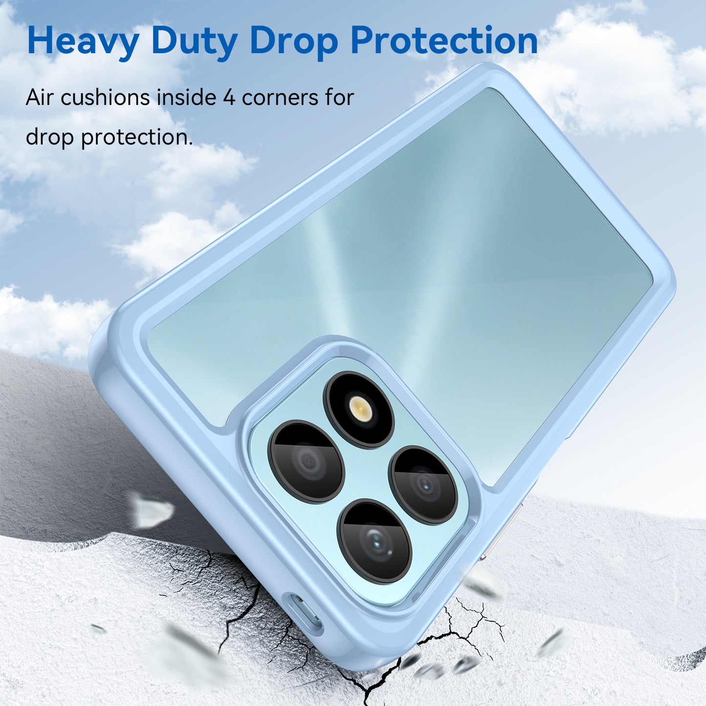 Phone Case for Honor X8a 4G , Acrylic+TPU Cell Phone Shell Protective Cover