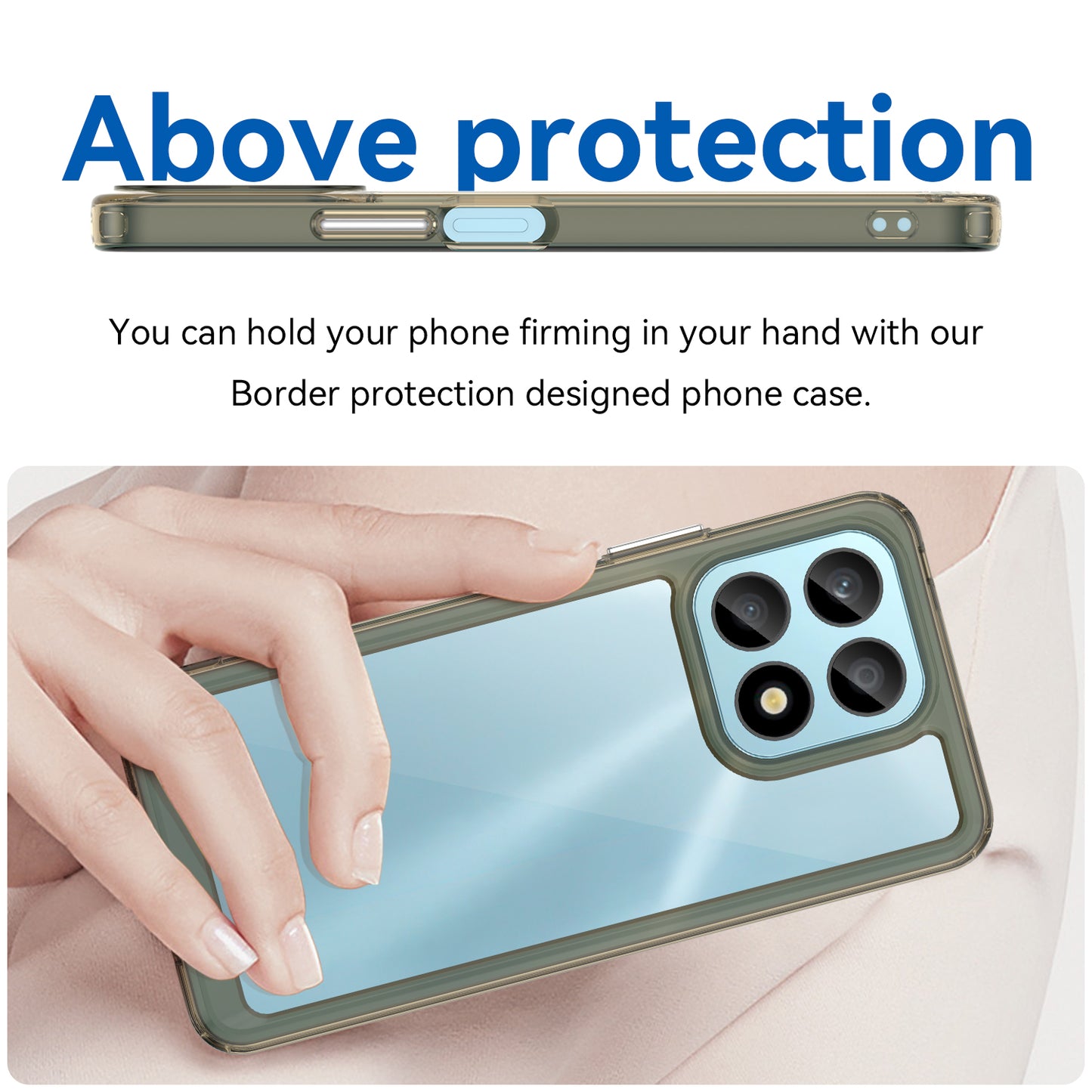 Phone Case for Honor X8a 4G , Acrylic+TPU Cell Phone Shell Protective Cover