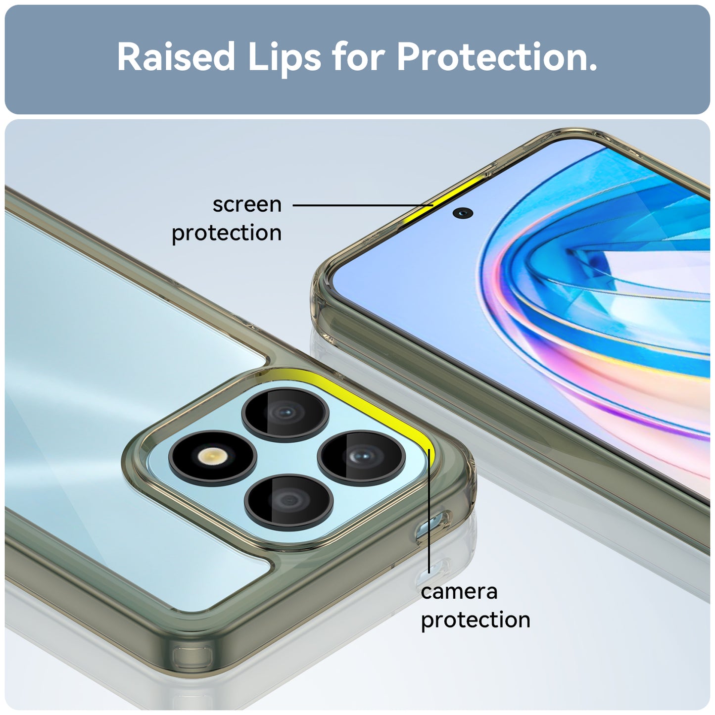 Phone Case for Honor X8a 4G , Acrylic+TPU Cell Phone Shell Protective Cover