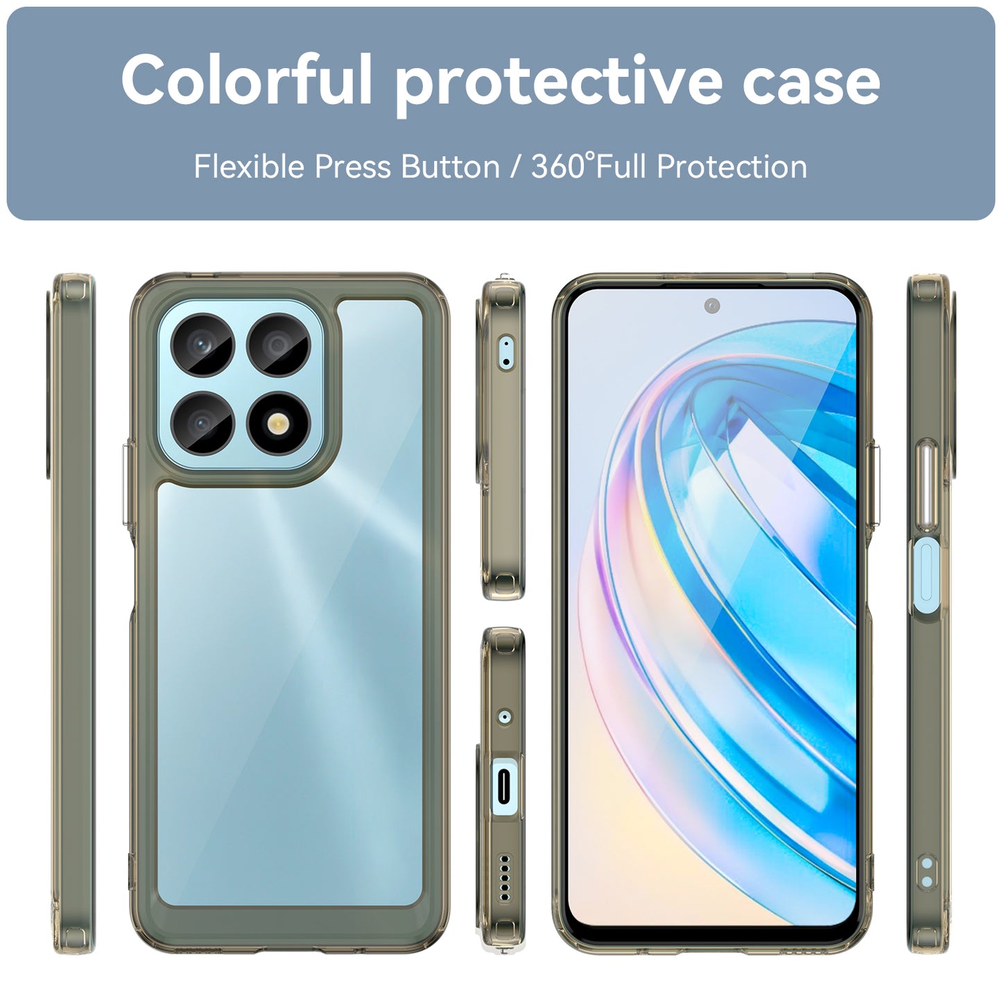 Phone Case for Honor X8a 4G , Acrylic+TPU Cell Phone Shell Protective Cover