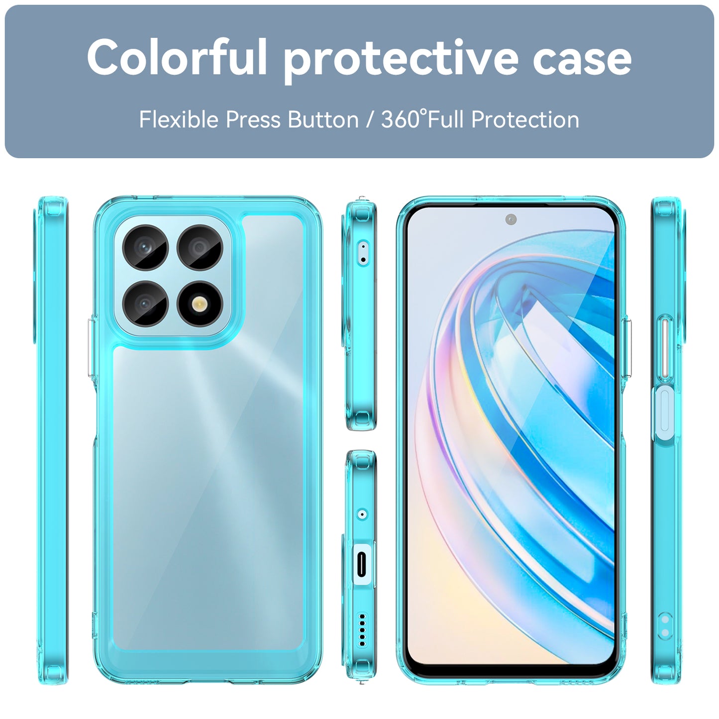 Phone Case for Honor X8a 4G , Acrylic+TPU Cell Phone Shell Protective Cover