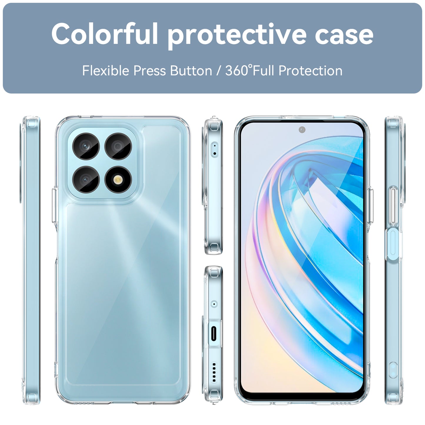 Phone Case for Honor X8a 4G , Acrylic+TPU Cell Phone Shell Protective Cover