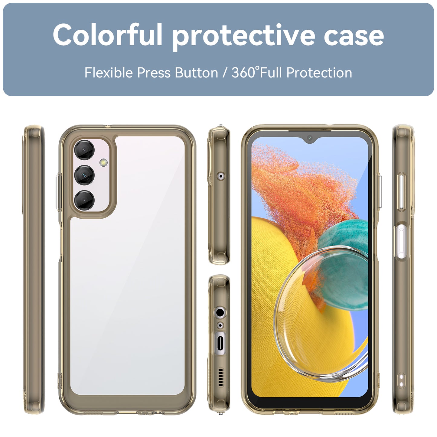 For Samsung Galaxy M14 5G Anti-Drop Phone Cover TPU+Acrylic Dustproof Phone Case Shell
