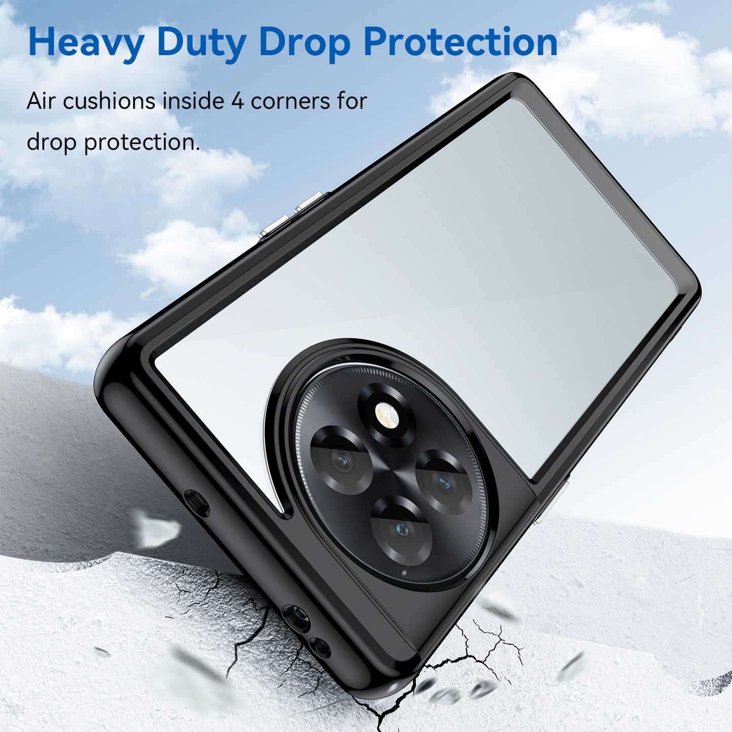 Clear Phone Shell for OnePlus Ace 2 5G / 11R 5G Drop-proof TPU+Acrylic Phone Case Protective Cover