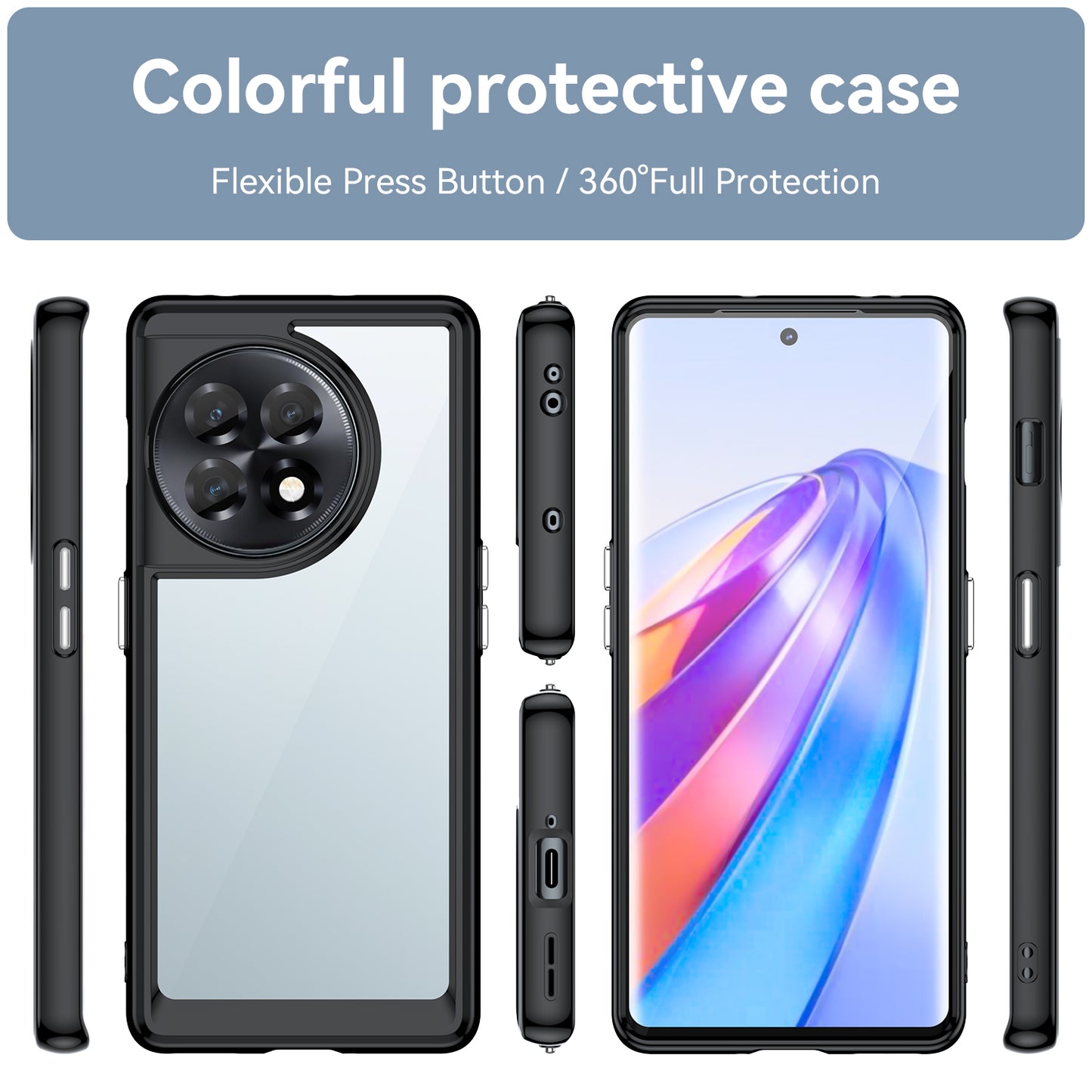 Clear Phone Shell for OnePlus Ace 2 5G / 11R 5G Drop-proof TPU+Acrylic Phone Case Protective Cover