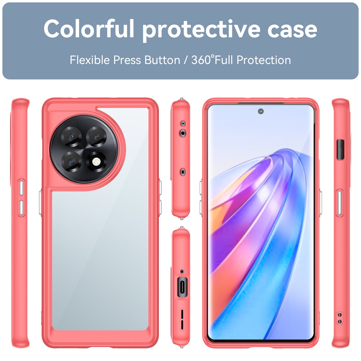 Clear Phone Shell for OnePlus Ace 2 5G / 11R 5G Drop-proof TPU+Acrylic Phone Case Protective Cover