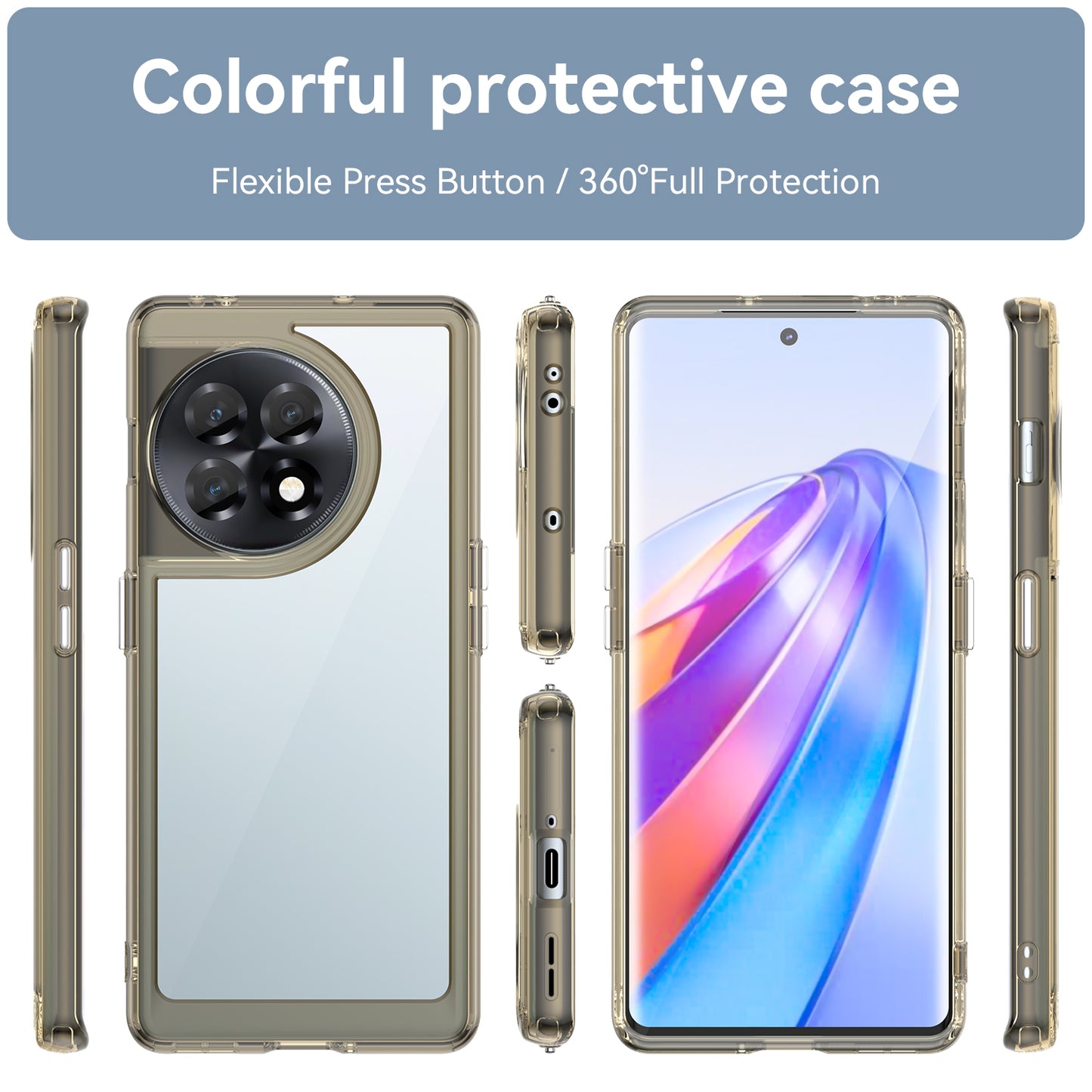 Clear Phone Shell for OnePlus Ace 2 5G / 11R 5G Drop-proof TPU+Acrylic Phone Case Protective Cover